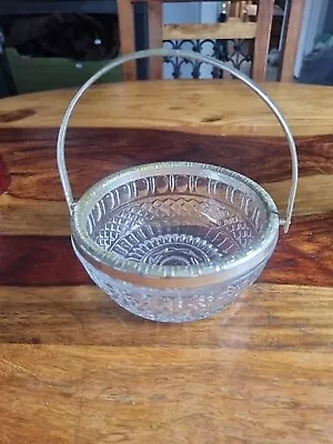 Buy Vintage Cut Glass Bowl With Handle • 5£