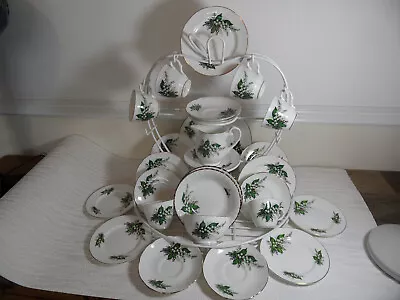Buy Vintage Lily Of The Valley Fine Bone China Part Tea Set • 25.99£