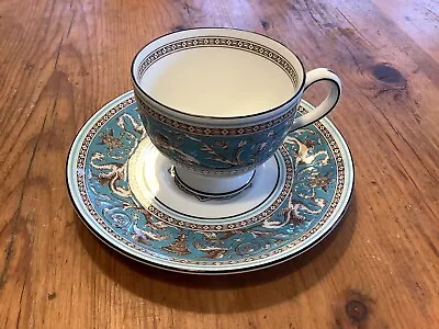 Buy Wedgwood Florentine Turquoise Tea Cup And Saucer, Mint Condition. • 14.99£