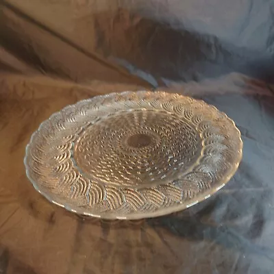 Buy Large Vtg Clear Cut Glass Shallow Bowl Dish Serving Plate VGC • 14.50£