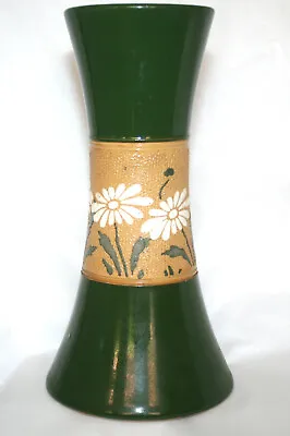 Buy Antique/Vintage Mid-Sized Green Daisy Ware Stoneware Vase - Lovatts   • 18£