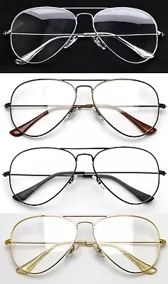Buy Aviatar Large Frame Classic Pilot Double Bridge Metal Reading Glasses With +Case • 15.98£