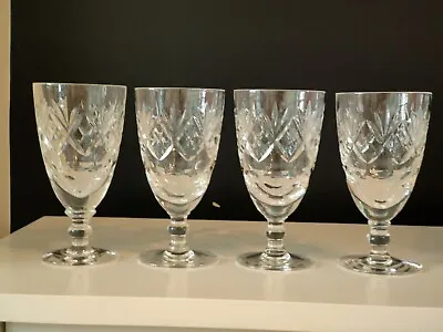 Buy 4 X  Vintage Royal Doulton Crystal “GEORGIAN”  Cut Wine Glasses 5¼  Tall - • 39.50£