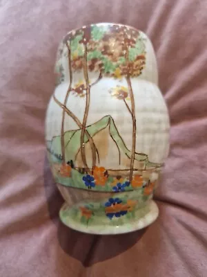 Buy Vintage Bewley Pottery Vase Leafs Flower 1930’s Cream Green Orange • 0.99£