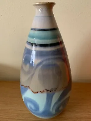Buy Vintage 1990's Bitossi Tall Vase Handpainted Swirl Design 25 Cm Italian Pottery • 34.99£