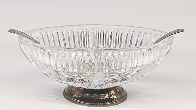 Buy Crystal Divided Relish Nut Bowl Silverplate Pedestal William Adams TowIe W Spoon • 28.82£
