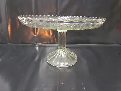 Buy Vintage Small Clear Glass Cake Stand Depression Glass Pressed Glass • 10£