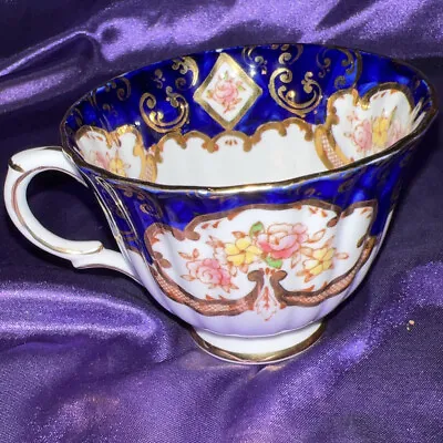 Buy Heritage Royal Stafford Bone China Tea Cup Gold Rim Blue Made In England • 23.83£