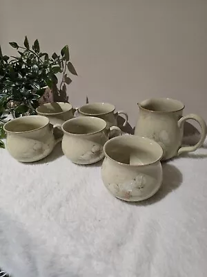 Buy Denby Coloroll Maplewood  Fine Stoneware. 4 X Cups, Milk Jug & Sugar Bowl • 9.99£
