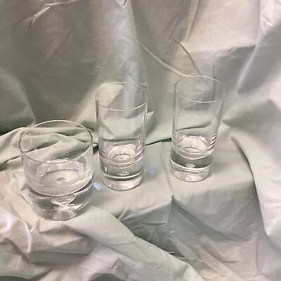 Buy 3 X HEAVY BOTTOMED CLEAR GLASS CONTROLLED BUBBLE GLASS TUMBLER X 1 - HI-BALL X 2 • 17.99£