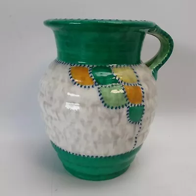 Buy Charlotte Rhead Designed Crown Ducal Stitch Pattern Jug/vase. Green Colourway • 49£