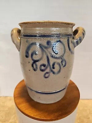 Buy SMALL Antique Westerwald Stoneware Cobalt Salt Glaze Crock Handled Bowl • 37.36£