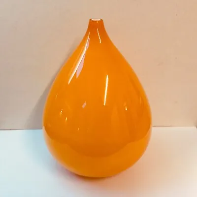 Buy Vintage 70s Holmegaard (?) Orange Cased Glass Teardrop Lampshade Scandi Design • 20£
