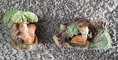Buy 2 X Vintage Eastgate Withernsea Fauna Pottery Bambi Deer Squirrel Vases  • 4.99£