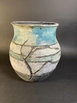Buy Art Pottery Ceramic Vase 5.75” Signed Blue Grays  • 19.06£