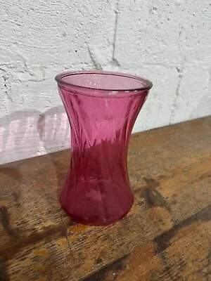 Buy Vintage Pink Glass Swirly Vase • 7.99£