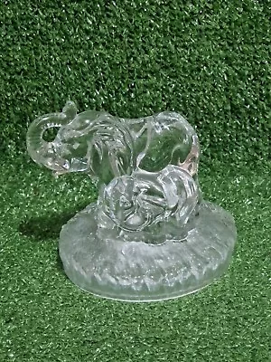 Buy Elephant With Calf Crystal Glass Ornament Figurine Statue Paperweight 12cm High  • 9.99£