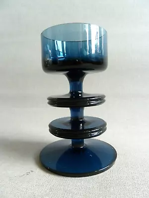 Buy Wedgwood 'Sheringham' Blue 2 Disk Glass Candle Stick Holder - Stennett Wilson • 18£