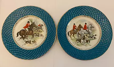 Buy Plates Fox Hunt 2 Equestrian Grey Chestnut Horse V Rare Vintage Hound Dogs • 16.25£