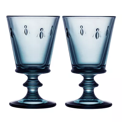 Buy La Rochere Bee Wine Glass Set Of 2 220ml Drinks Glassware Blue Barware • 22.95£
