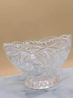 Buy Vintage German 6  24% Lead Crystal Clear Pinwheel Handcut Glass Bowl Candy Dish • 15.77£