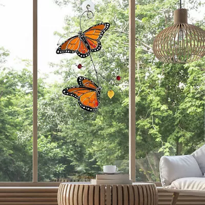 Buy Painted Butterfly Suncatcher Stained Glass Baby Ornaments Window Hanging • 11.90£