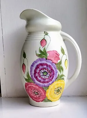 Buy Vintage Radford Pottery Pitcher Jug With Hand Painted Pink & Yellow Flowers  • 14.95£