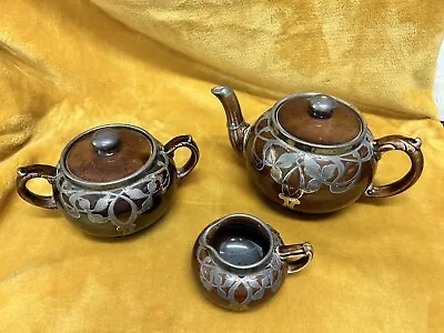 Buy Teapot, Jug And Sugar Set With Silver Decoration • 5£