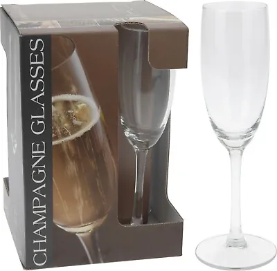 Buy 4 Champagne Flutes Glasses 180ml Drinking Glassware Party Prosecco Dinner Glass • 8.95£
