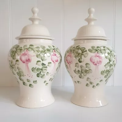 Buy 2x Vintage Cinque Ports Pottery Rye Studio Pottery Floral Lidded Ginger Jar Urn • 20£