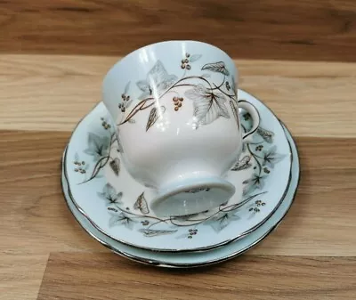 Buy Vintage Duchess Bone China Blue & White Leaf Pattern Tea Trio  • 8.99£