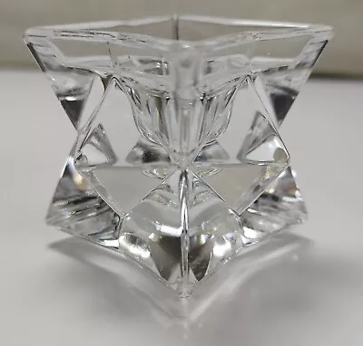 Buy Vintage Clear Crystal Glass Star Shaped Decorative Crystal Taper Candle Holders • 9.96£