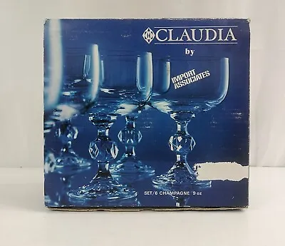 Buy Set Of Six 6 Claudia Bohemian Champagne 9oz Champagne Glasses W/Original Box • 24.09£