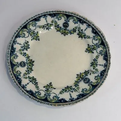 Buy 10inch Thomas Rathbone & Co Plate Queen Pattern Flow Blue Gold Gild 1912 England • 45.99£