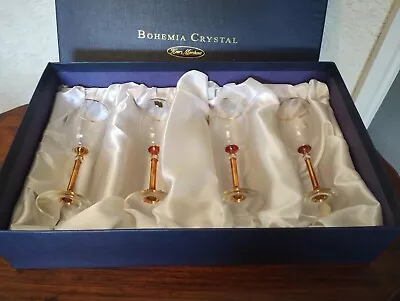 Buy Bohemia Crystal Glasses X 4, New Boxed, Small Wine/port • 10£