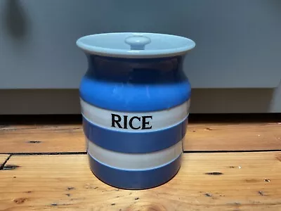 Buy TG Green Vintage Cornishware Rice Jar Black Shield 12.5cm • 18£