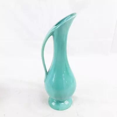 Buy Vintage Anglia Pottery Ceramic Turquoise Blue Vase Jug • 4.85£