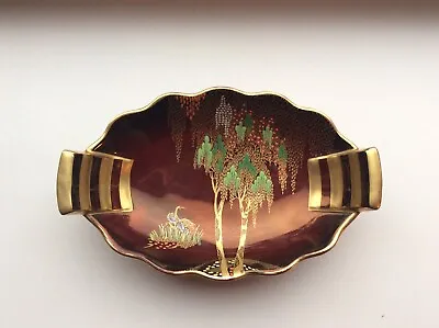 Buy Carlton Ware Rouge Royale Crane And Willow Dish. • 11.50£