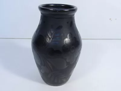 Buy Santa Clara Ware Pueblo Pottery Black Vase Floral 7  Tall 2010 Signed Nadudvas? • 82.98£