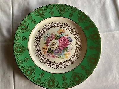 Buy Paragon Fine Bone China England Rare Green Plate With Flowers  • 10£