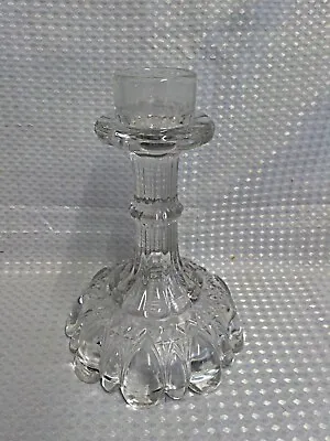 Buy Large Vintage Clear Glass Decorative Candle Holder Thick Pressed Glass • 19.99£