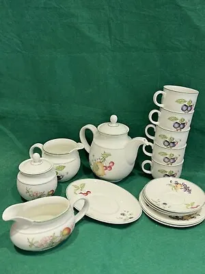 Buy 15 Pcs St Michael Ashberry Tea Set Pot Tea Cups Saucers Side Plates Sugar Bowl • 49£
