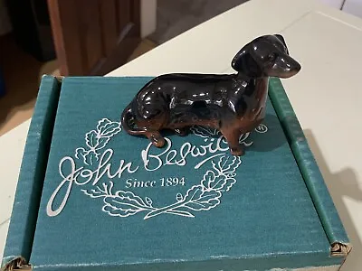 Buy Vintage Beswick Black & Tan Sitting Dachshund.(1460).Mint And Boxed. • 7.99£