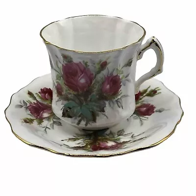Buy Hammersley Bone China Red Roses Tea Cup & Saucer Embossed Relief Gold Trim VTG • 19£