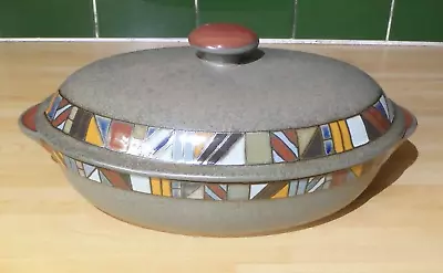 Buy Denby Marrakesh Oval Casserole Dish With Lid Rare Mosaic Rim Oven Proof Vintage • 69.95£