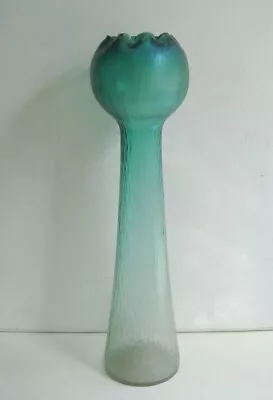 Buy Art Nouveau Rindskopf Pepita Hyacith Iridescent Glass Vase Czech Bohemian • 70£