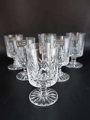 Buy Vintage Whitefriars Full Lead Crystal Set Of 6 Wine Glasses • 67.99£