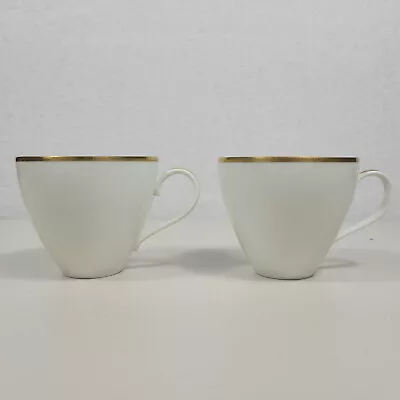 Buy Johann Haviland Teacups White China Gold Trim Bavaria Coffee Tea Demitasse Set 2 • 13.72£