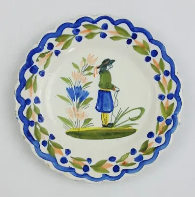 Buy Henriot Quimper 17cm Tea Side Plate - Hand Painted Vintage • 6£