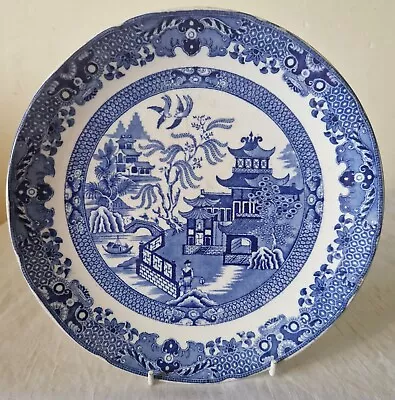 Buy Vintage Blue & White Willow Pattern Burleigh Ware Plate Antique • 14.99£